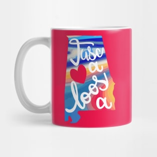 Tuscaloosa Alabama Map Colorful Rainbow Mug